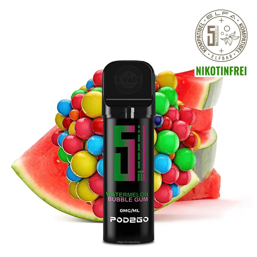Pod2Go 5EL Watermelon Bubble Gum Pod 2 ml NIKOTINFREI ⓿ - ELFA kompatibel - Elfbar600.bayern